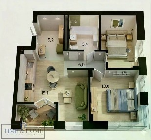Продается 2-комн. квартира, 54,9 м²