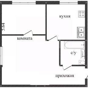 Продается 1-комн. квартира, 30,9 м²