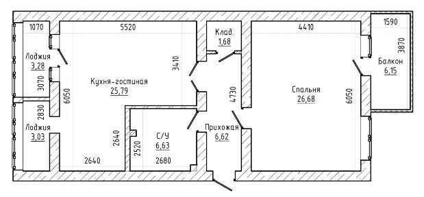 Продается 2-комн. квартира, 73 м²