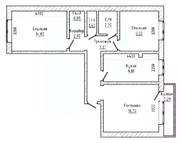 Продается 3-комн. квартира, 70 м²