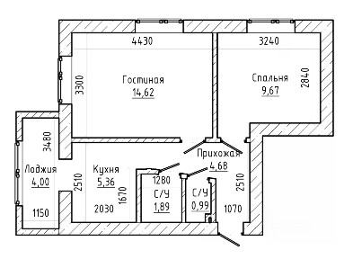 Продается 2-комн. квартира, 41 м²