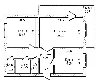 Продается 2-комн. квартира, 48,6 м²