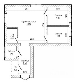 Продается 3-комн. квартира, 63 м²