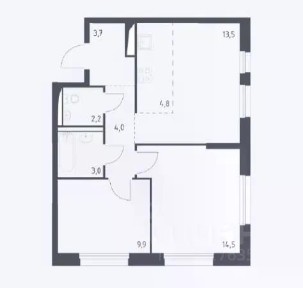Продается 2-комн. квартира, 55,6 м²