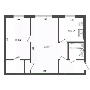 Продается 2-комн. квартира, 44,7 м²