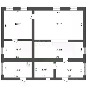 Продается 1-этажный дом, 91,2 м²