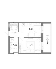 Продается 1-комн. квартира, 35,1 м²