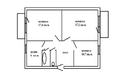 Продается 3-комн. квартира, 61 м²