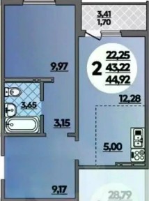 Продается 1-комн. квартира, 46,3 м²