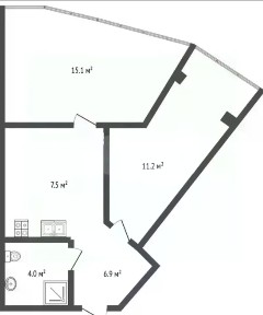 Продаются 2-комн. апартаменты, 44 м²