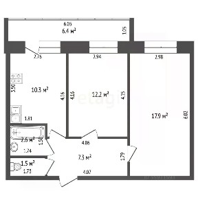 Продается 2-комн. квартира, 51,8 м²