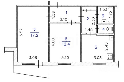 Продается 2-комн. квартира, 50,5 м²