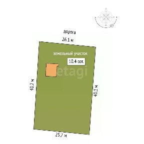Продается 1-этажный дом, 23,9 м²