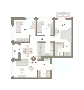 Продается 3-комн. квартира, 96,76 м²