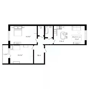 Продается 2-комн. квартира, 73,6 м²