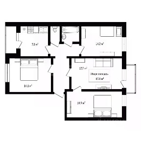 Продается 3-комн. квартира, 83,8 м²