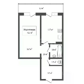 Продается 1-комн. квартира, 46,3 м²