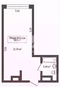 Продается студия, 30 м²