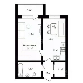 Продается 1-комн. квартира, 33,5 м²