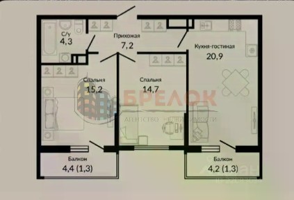 Продается 3-комн. квартира, 67 м²