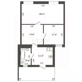 Продается 3-комн. квартира, 49 м²