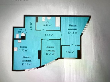 Продается 3-комн. квартира, 56 м²
