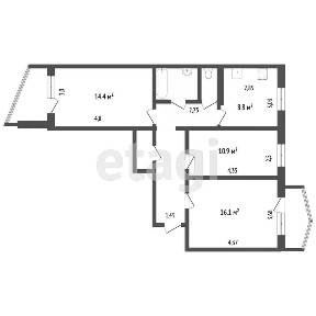Продается 3-комн. квартира, 69 м²