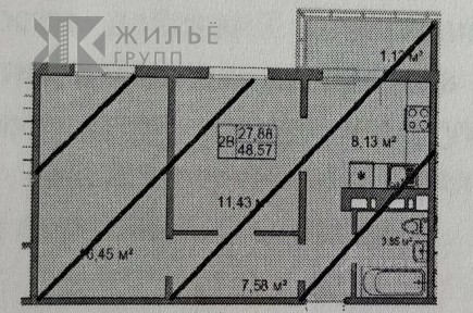 Продается 2-комн. квартира, 47,4 м²