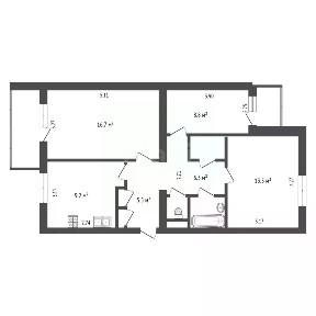 Продается 3-комн. квартира, 66,5 м²