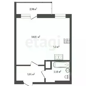 Продается студия, 28,2 м²