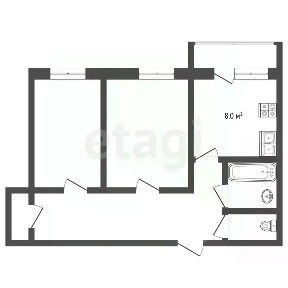 Продается 2-комн. квартира, 57,2 м²