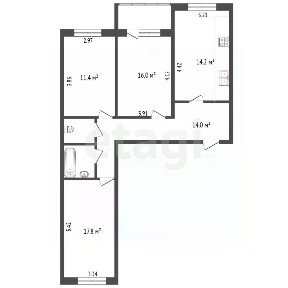 Продается 3-комн. квартира, 89,7 м²