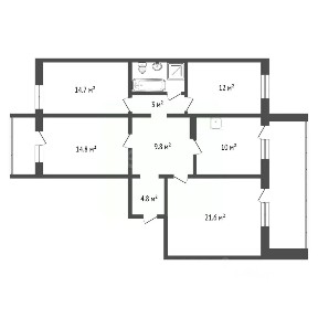 Продается 4-комн. квартира, 110 м²