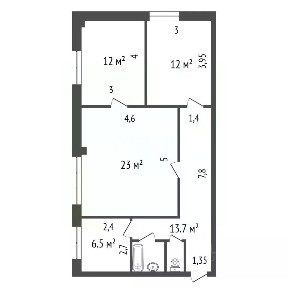 Продается 4-комн. квартира, 70 м²