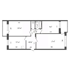 Продается 3-комн. квартира, 60,1 м²