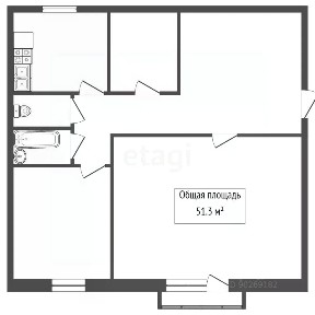 Продается 2-комн. квартира, 51,5 м²