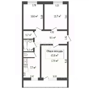 Продается 3-комн. квартира, 63,8 м²
