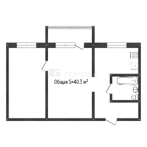 Продается 2-комн. квартира, 40,3 м²