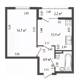 Продается 1-комн. квартира, 36,3 м²