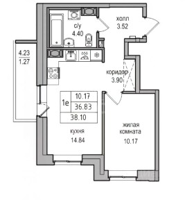 Сдается 1-комн. квартира, 37 м²