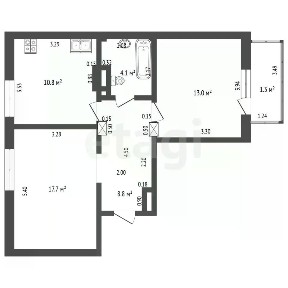 Продается 2-комн. квартира, 54,4 м²