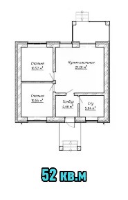 Продается 1-этажный дом, 52 м²