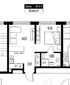 Продается 1-комн. квартира, 31,64 м²