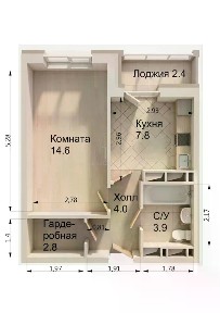 Продается 1-комн. квартира, 33,1 м²