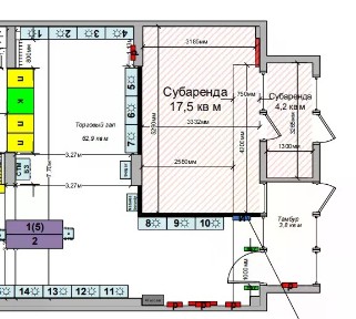 Сдается торговая площадь, 21,7 м²