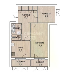 Продается 2-комн. квартира, 57 м²