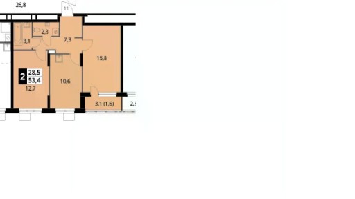 Продается 2-комн. квартира, 53,4 м²