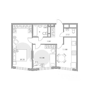 Продается 2-комн. квартира, 55,74 м²