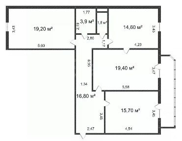 Продается 3-комн. квартира, 93,2 м²