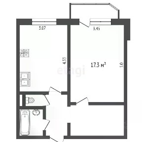 Продается 1-комн. квартира, 44,8 м²